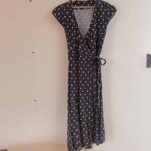 J Crew XS petite navy wrap dress